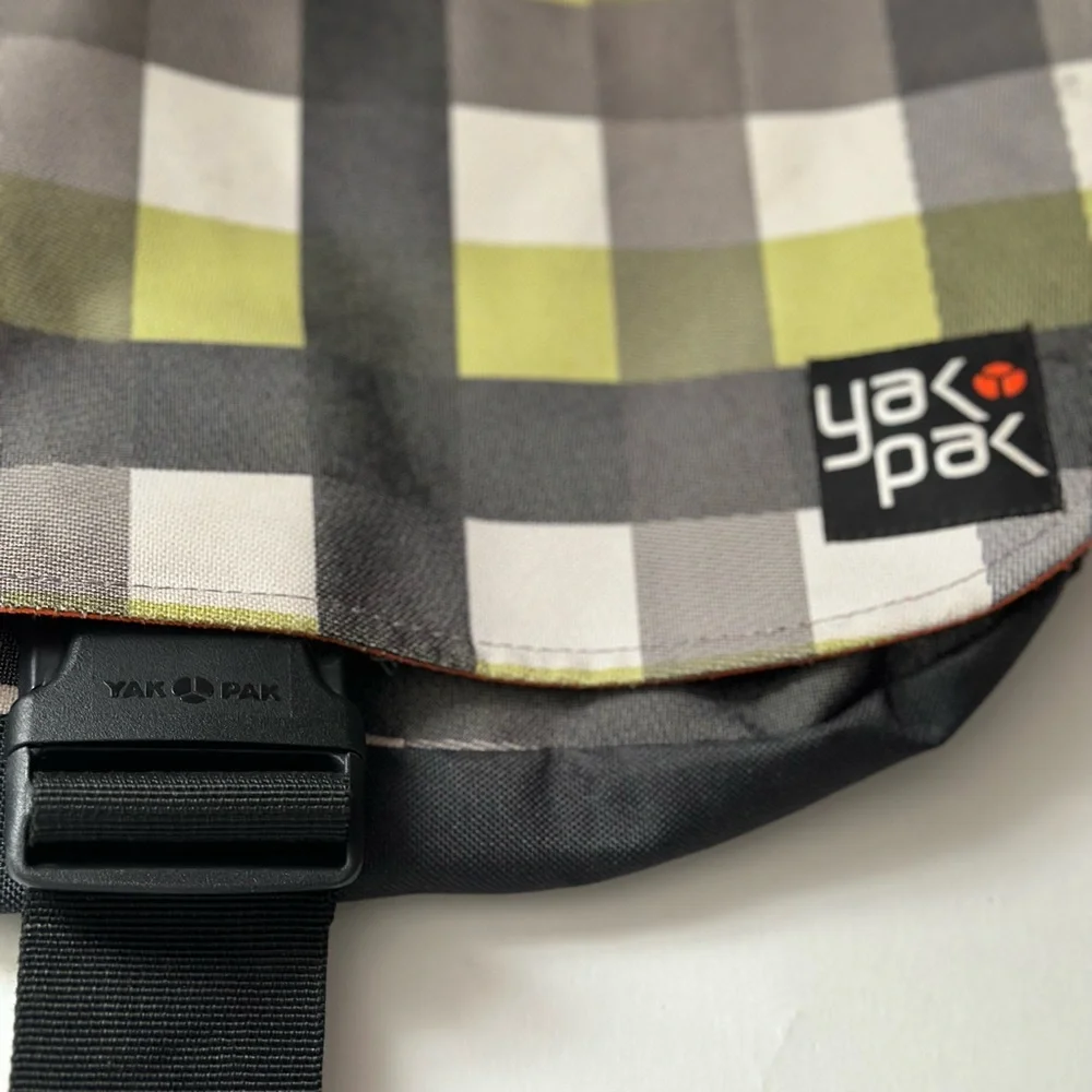 YAK PAK Checker Messenger Bag Unisex Height: 13” (Closed) Width: 16” Approx